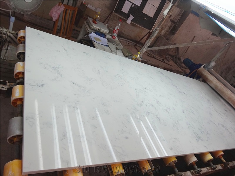 V117 Slabs / White Quartz with Marble Vein , Polished Tiles & Slabs ,Vanity Top, Floor Covering Tiles, Quartz Wall Covering Tiles,Quartz Skirting
